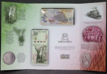 멕시코 2010년 혁명 100주년 기념 폴리머 지폐 2종 세트 (오리지날 첩)