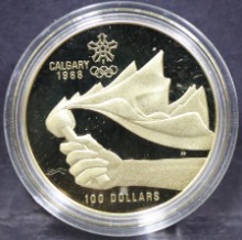 캐나다 1987년 (1988년) 캘거리 동계올림픽 100달러 금화