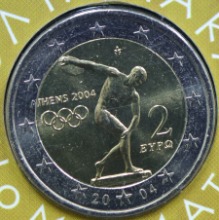 그리스 2004년 아테네 올림픽 기념 2유로 기념 주화