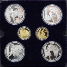 그리스 2004년 아테네 올림픽 금은화 6종 세트 (금화 2개, 은화 4개)
