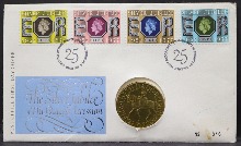 영국 1977년 엘리자베스 여왕 즉위 25주년 (1952~1977년) 기념 쥬빌레 동메달 (초일봉피 포함)
