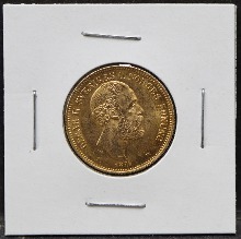 스웨덴 1874년 20크로나 통용 금화 극미품