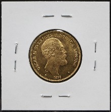 스웨덴 1873년 20크로나 통용 금화 극미품