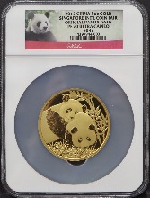 중국 2012년 싱가포르 화폐박람회 팬더 5온스 금메달 NGC 70등급