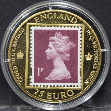 영국 1997년 홍콩 반환 기념 25유로 금도금 동화