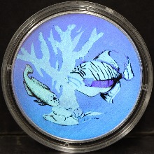 세인트토마스섬 1998년 해양 동물 홀로그램 은화