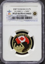 캐나다 2007년 밴쿠버 2010년 동계 올림픽 - 유치 자부심 긍지 (Pride) 기념 금화 NGC 69등급