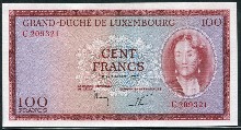 룩셈부르크 1963년 100프랑 미사용