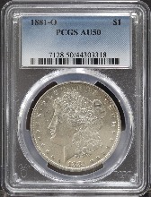 미국 1881년 1$ 모건 달러 은화 PCGS 50등급 (&quot;O&quot; 마크)