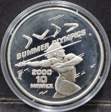 보스니아 헤르체고비 1998년 호주 시드니 올림픽 (2000년 유치) 기념 - 창던지기 도안 은화