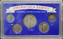 미국 1925~1945년 구권 주화 5종 민트 세트 (1945년 워킹리버티 하프 달러 은화 / 스탠딩 리버티 쿼터 등등)
