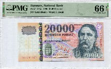 헝가리 1999년 20000포린트 미사용 (20,000포린트 최고액권) PMG 66등급